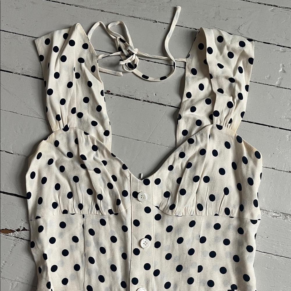 Reformation Black and White Polka Dot Backless Sun Dress - Picture 6 of 17